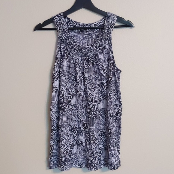 Tribal tank braided neck detail black white M - Picture 6 of 6